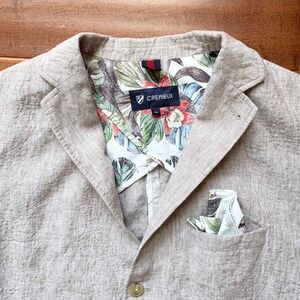 Cremieux‎ Mens Henry Washed Linen Blazer Size XXL Beige, Martinique Collection